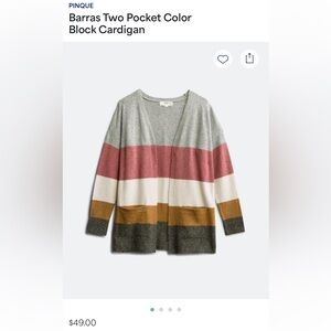 Striped Women's Sweater - Gray, Pink, White, Brown